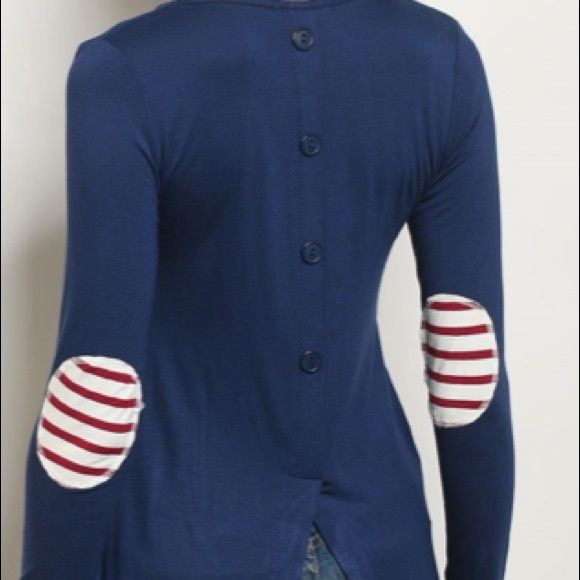 Navy Button Back Tunic - Picture 3 of 7